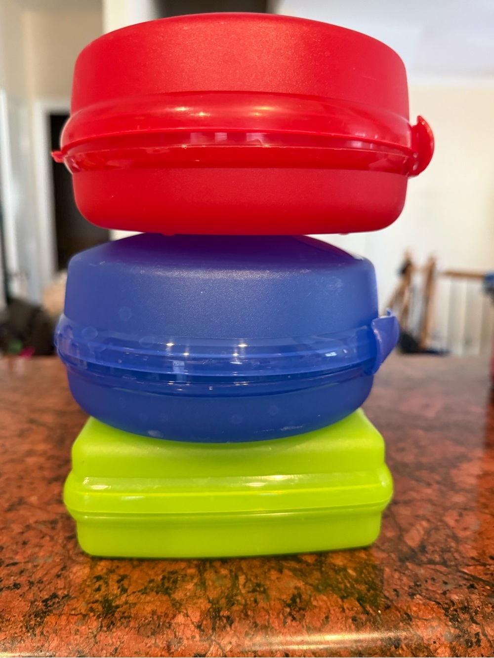 Tupperware sandwich/bagel keeper Set Of 3 Red, Blue And Green
